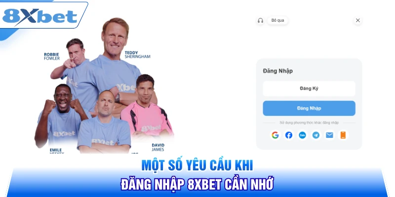 Một số yêu cầu khi đăng nhập 8XBET cần nhớ